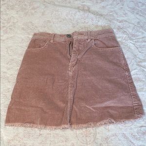 Brandy Melville Pink Corduroy Mini Skirt
